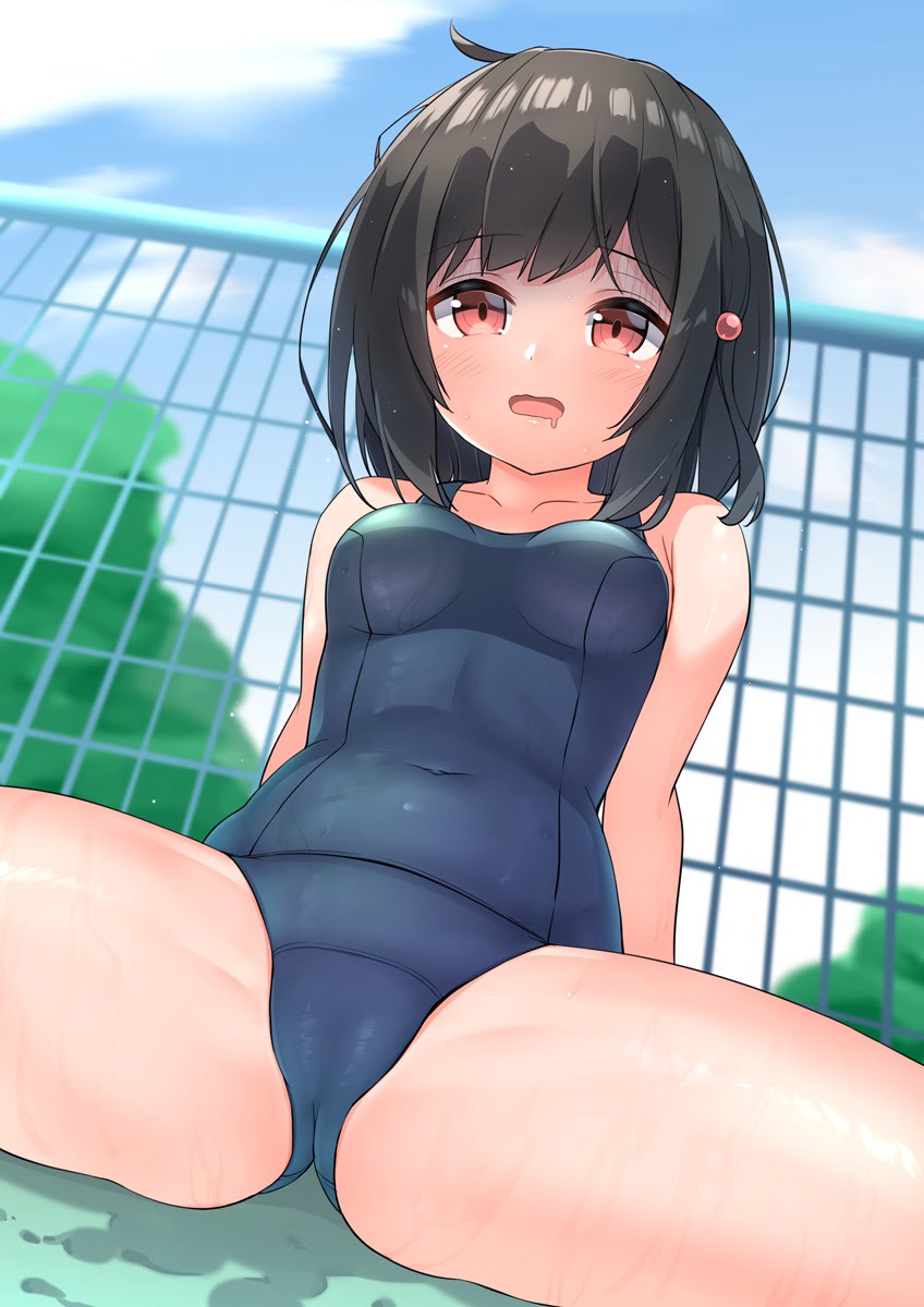 二次ロリ少女が目の前でこんなにお股おっぴろげてたら視線は股間にくぎ付けだよってロリ開脚二次エロ画像-17