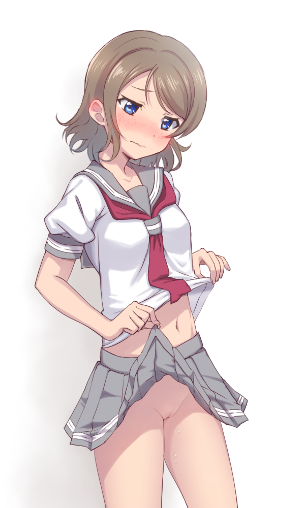 ノーパン露出して遊んでるのをスカートたくし上げて見せてくれる二次ロリ少女のエロ画像-35