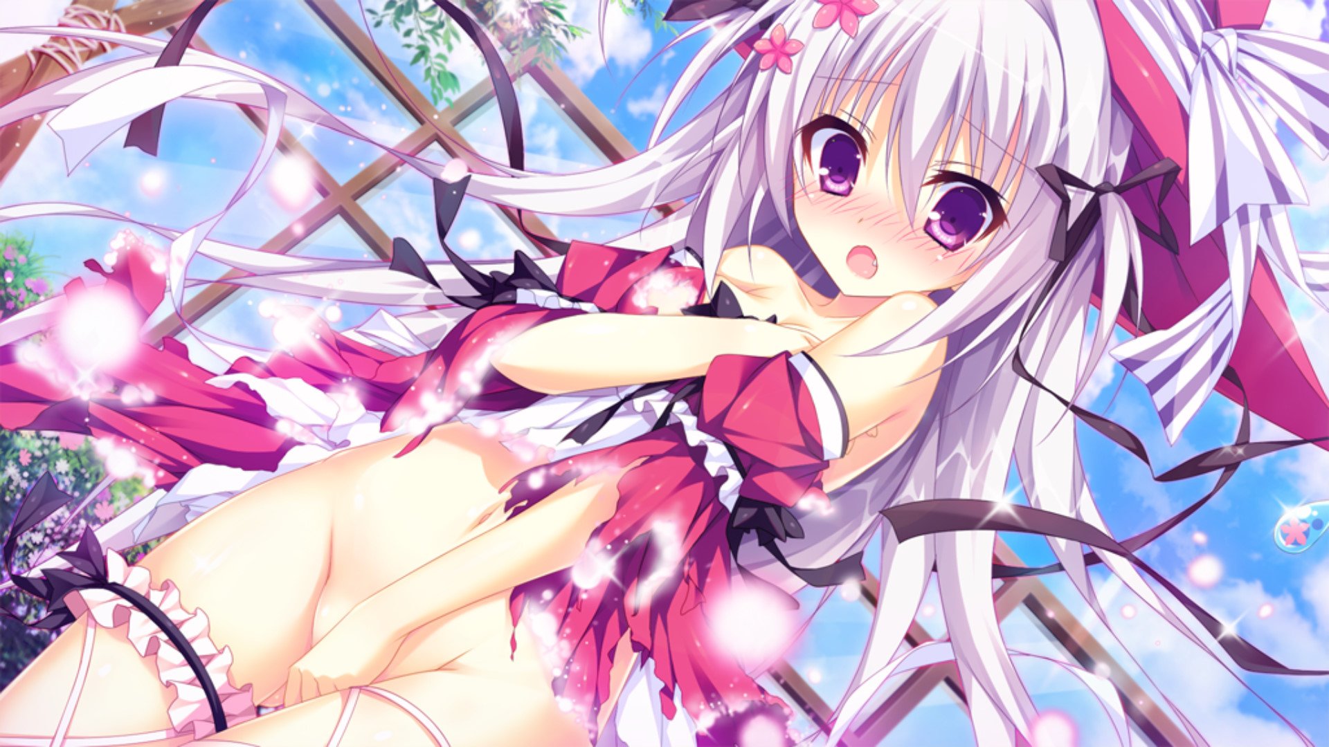二次ロリ少女が暖かくなってきて露出プレイのドキドキ感を楽しむロリ露出二次エロ画像-11