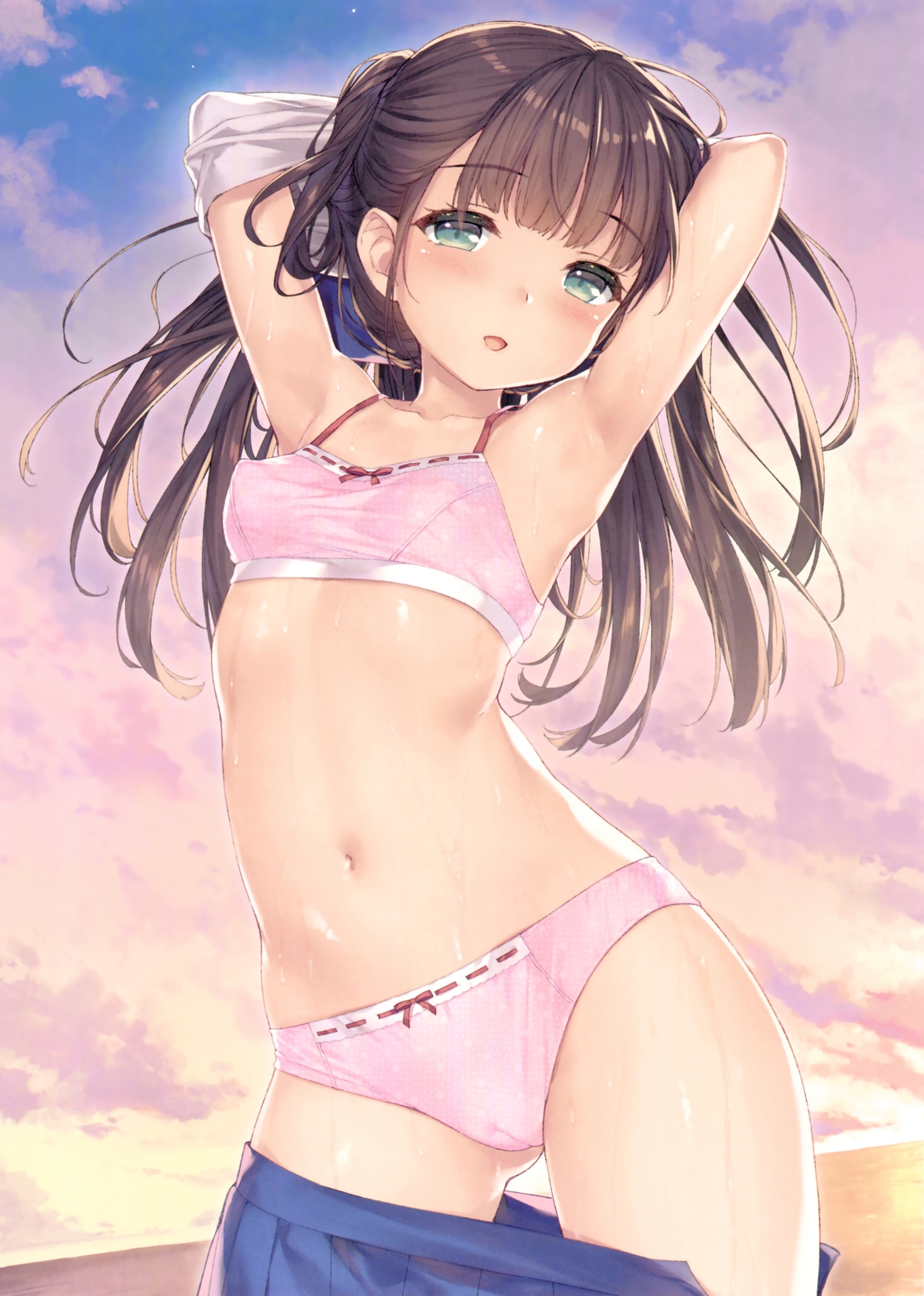 二次ロリ少女が暖かくなってきて露出プレイのドキドキ感を楽しむロリ露出二次エロ画像-18