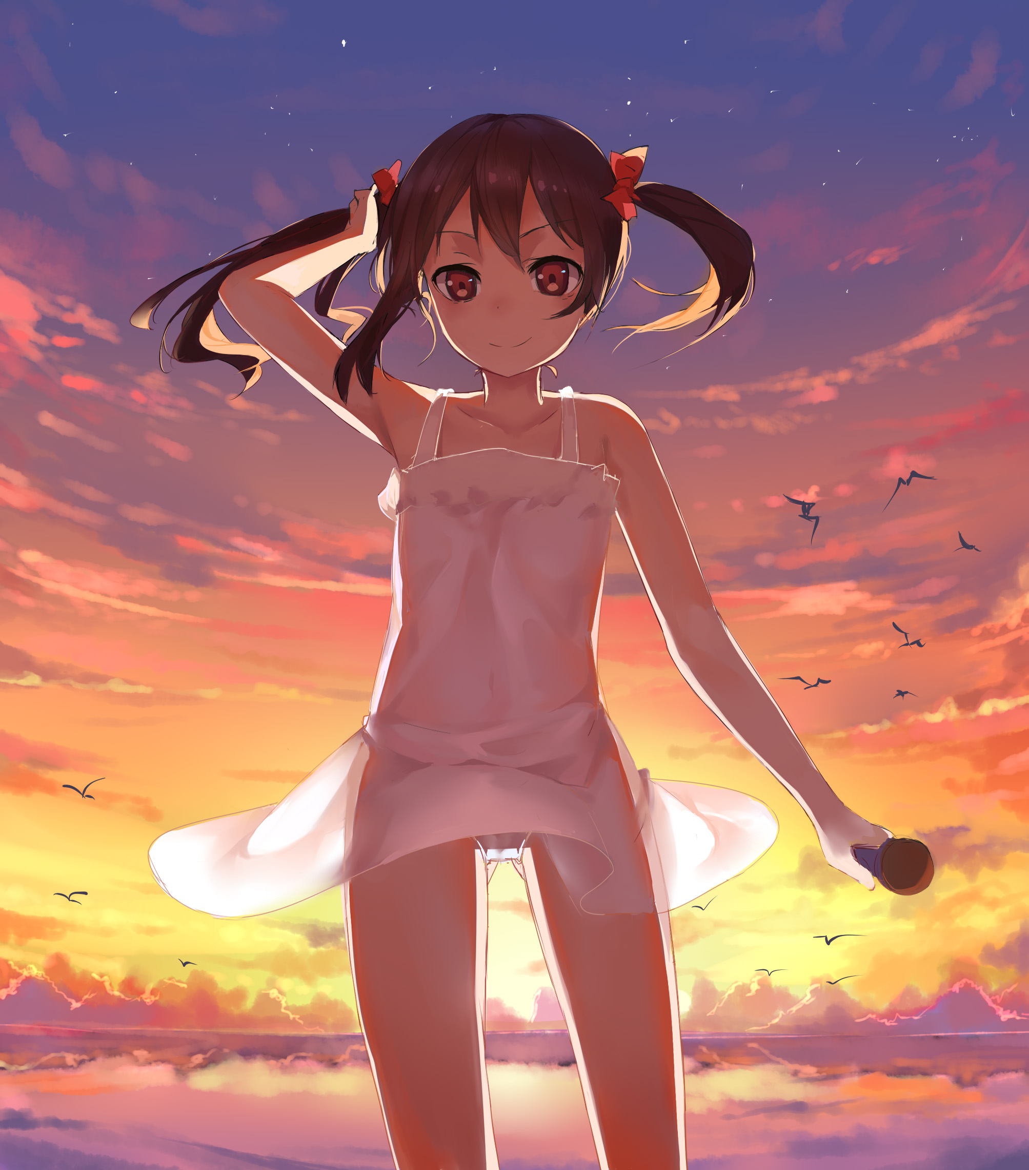 二次ロリ少女が暖かくなってきて露出プレイのドキドキ感を楽しむロリ露出二次エロ画像-20