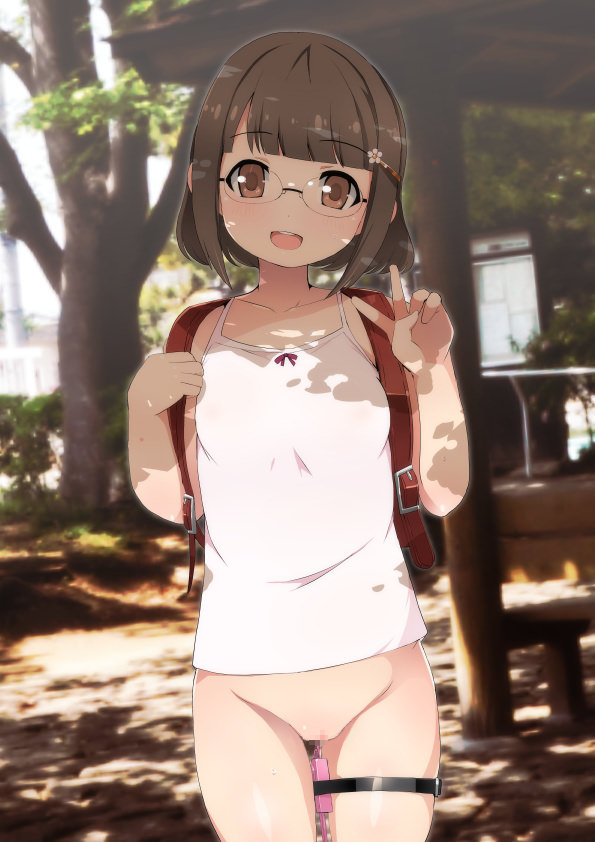 二次ロリ少女が暖かくなってきて露出プレイのドキドキ感を楽しむロリ露出二次エロ画像-44