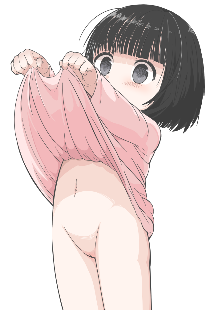 二次ロリ少女の黒髪でボブとかショートカットとかおかっぱとかの短めヘアスタイルロリ少女の二次エロ画像-31