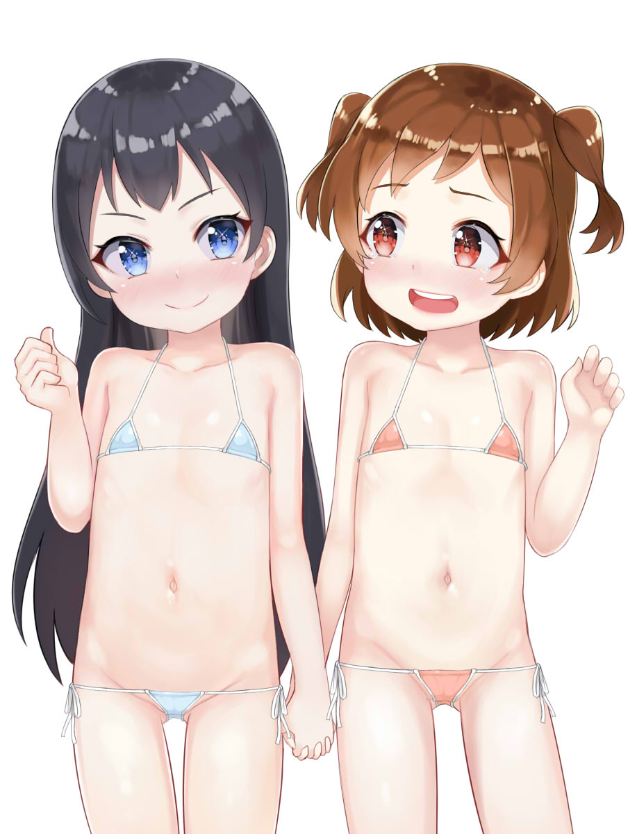 二次ロリ少女の寸胴ボディのおへそをぺろぺろしたくなるロリペドおへそ二次エロ画像-5