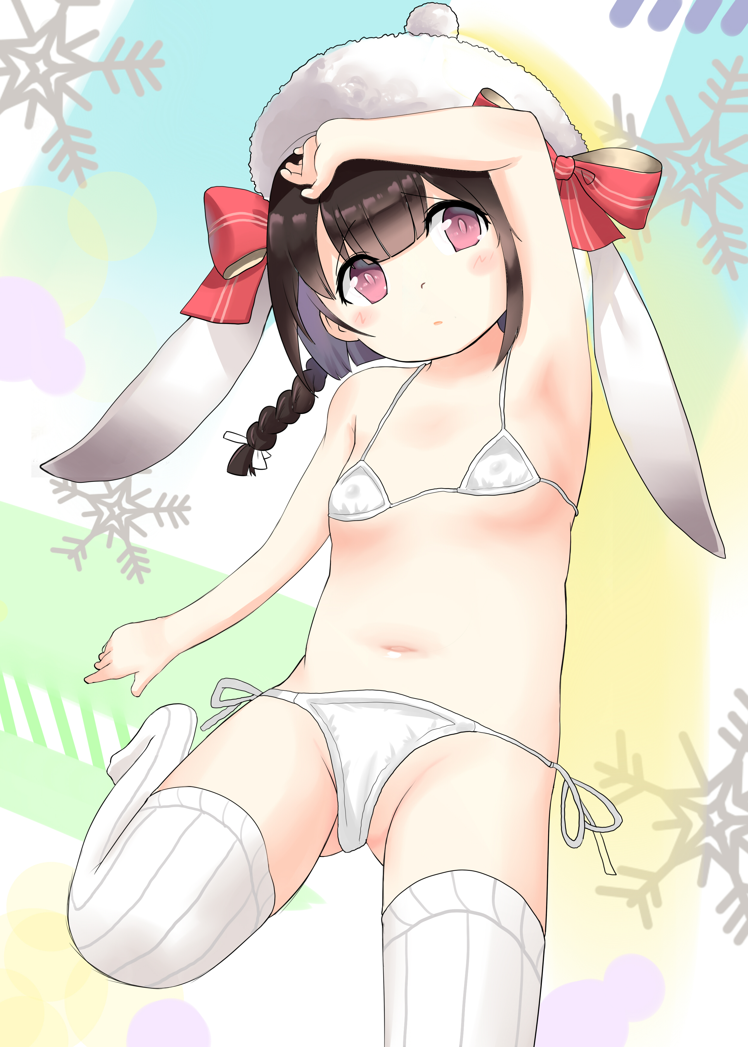 二次ロリ少女の寸胴ボディのおへそをぺろぺろしたくなるロリペドおへそ二次エロ画像-37