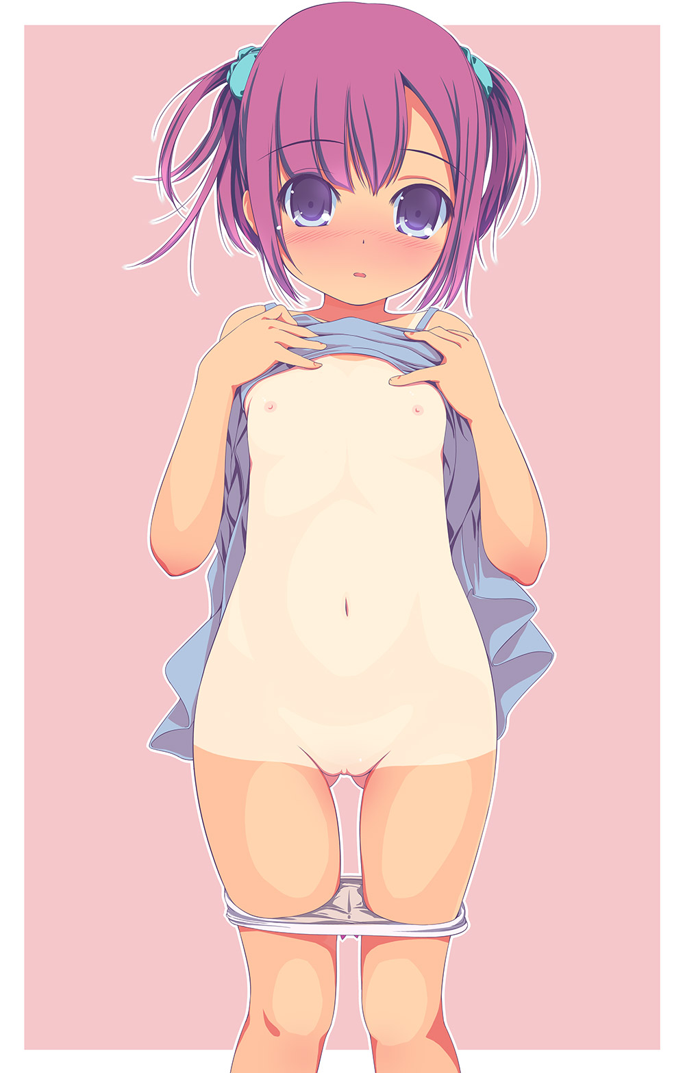 二次ロリ少女のスクール水着の形にきれいについた日焼け跡がエッチな一足早いスク水日焼けロリ二次エロ画像-31