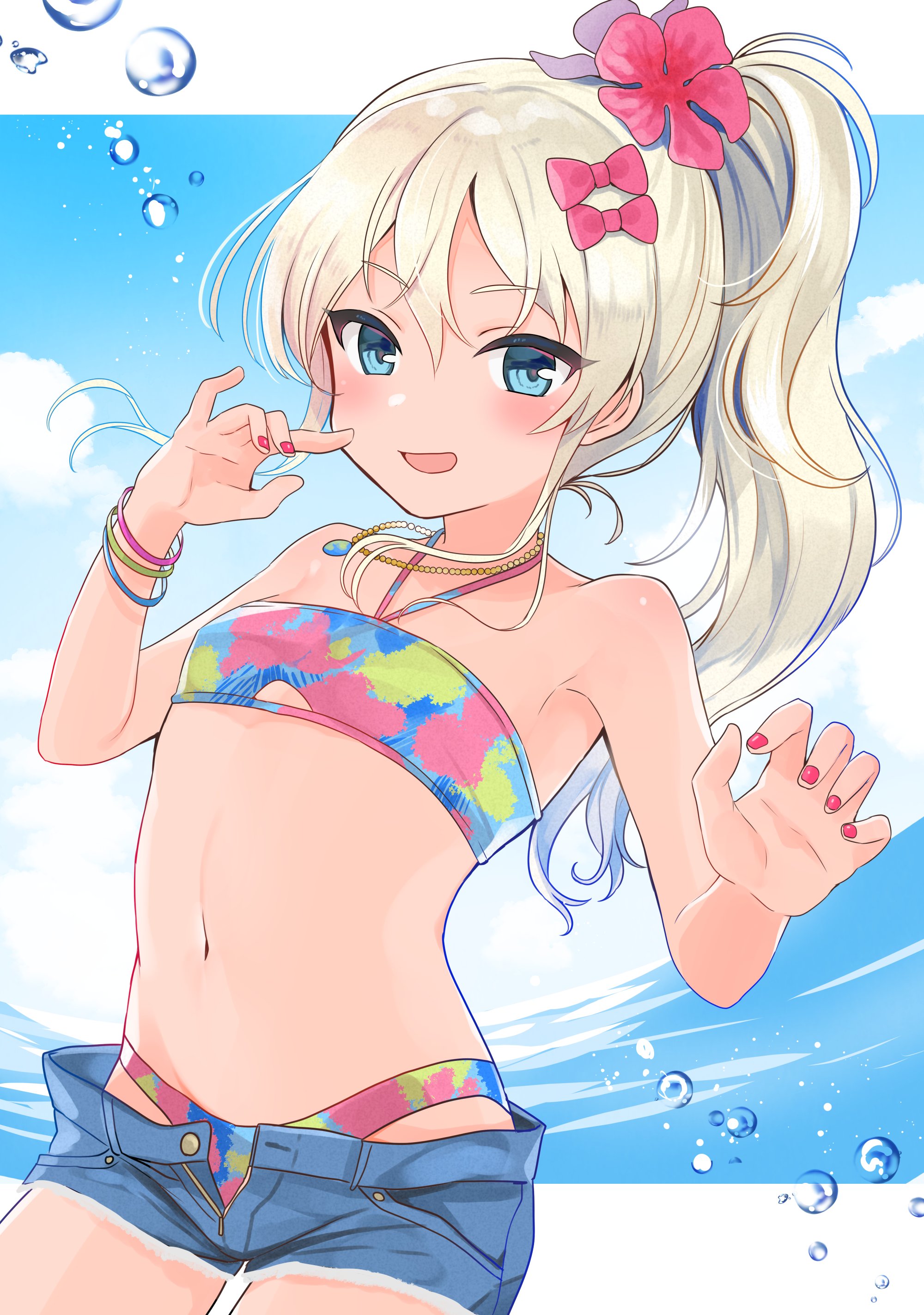 二次ロリ少女のすべすべで触ったら柔らかくて気持ちよさそうなお腹とおへその魅力を堪能する二次エロ画像-47