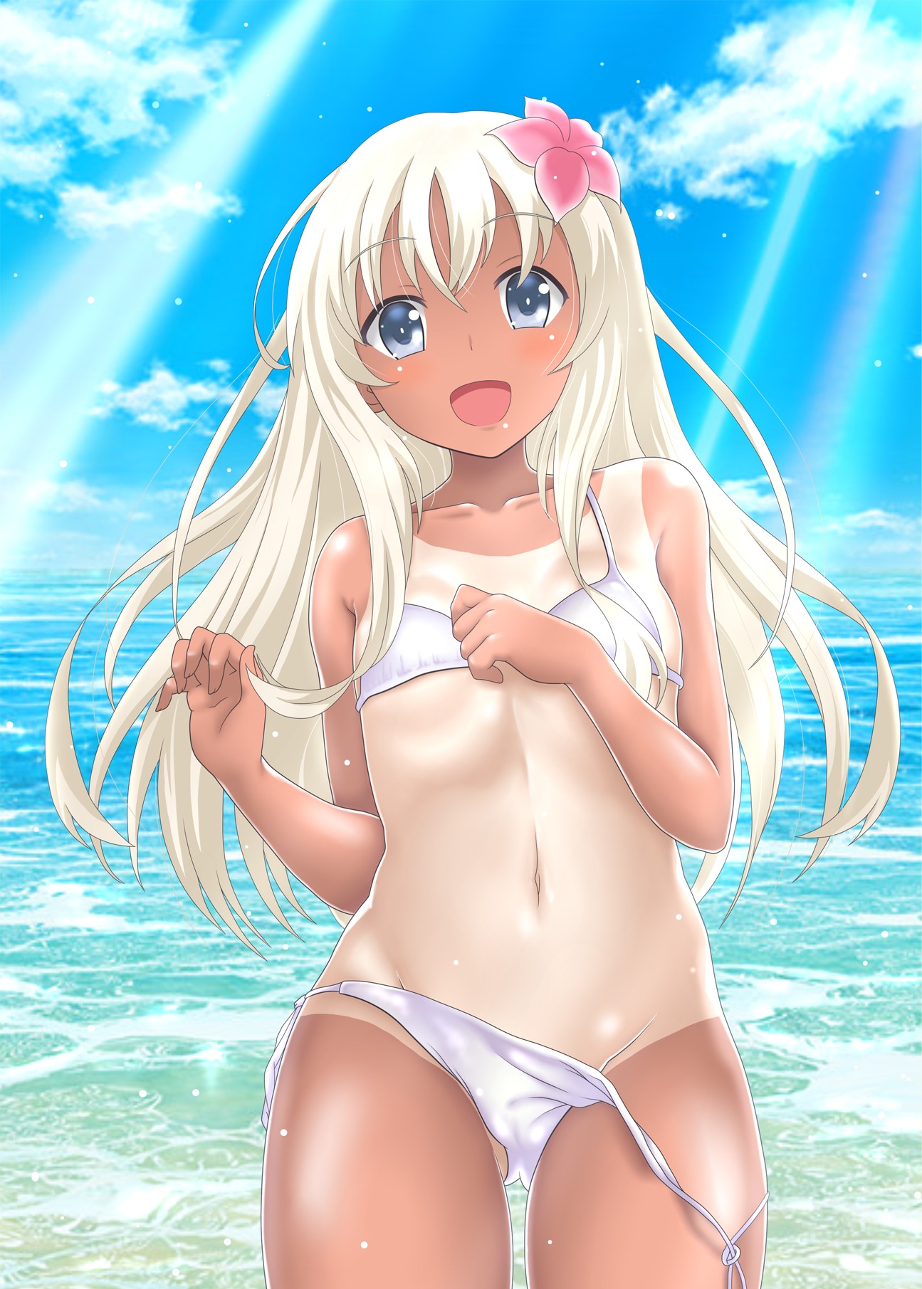 二次ロリ少女の日焼け跡がまぶしい季節なので日焼けロリ少女の二次エロ画像-92