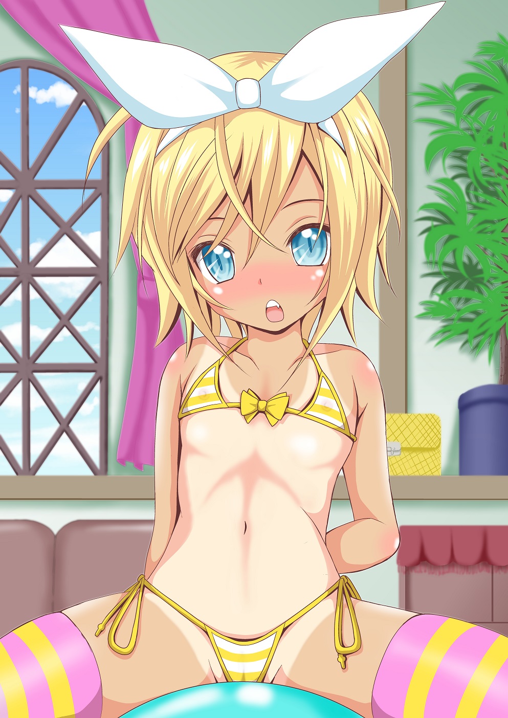 エッチなイメビでしか見ないようなバランスボールとロリ少女の組み合わせでハプニング期待の二次エロ画像-21