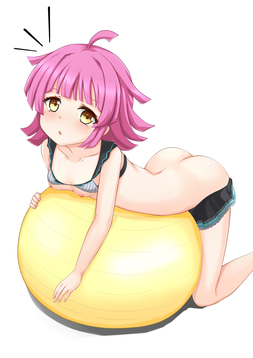 エッチなイメビでしか見ないようなバランスボールとロリ少女の組み合わせでハプニング期待の二次エロ画像-33