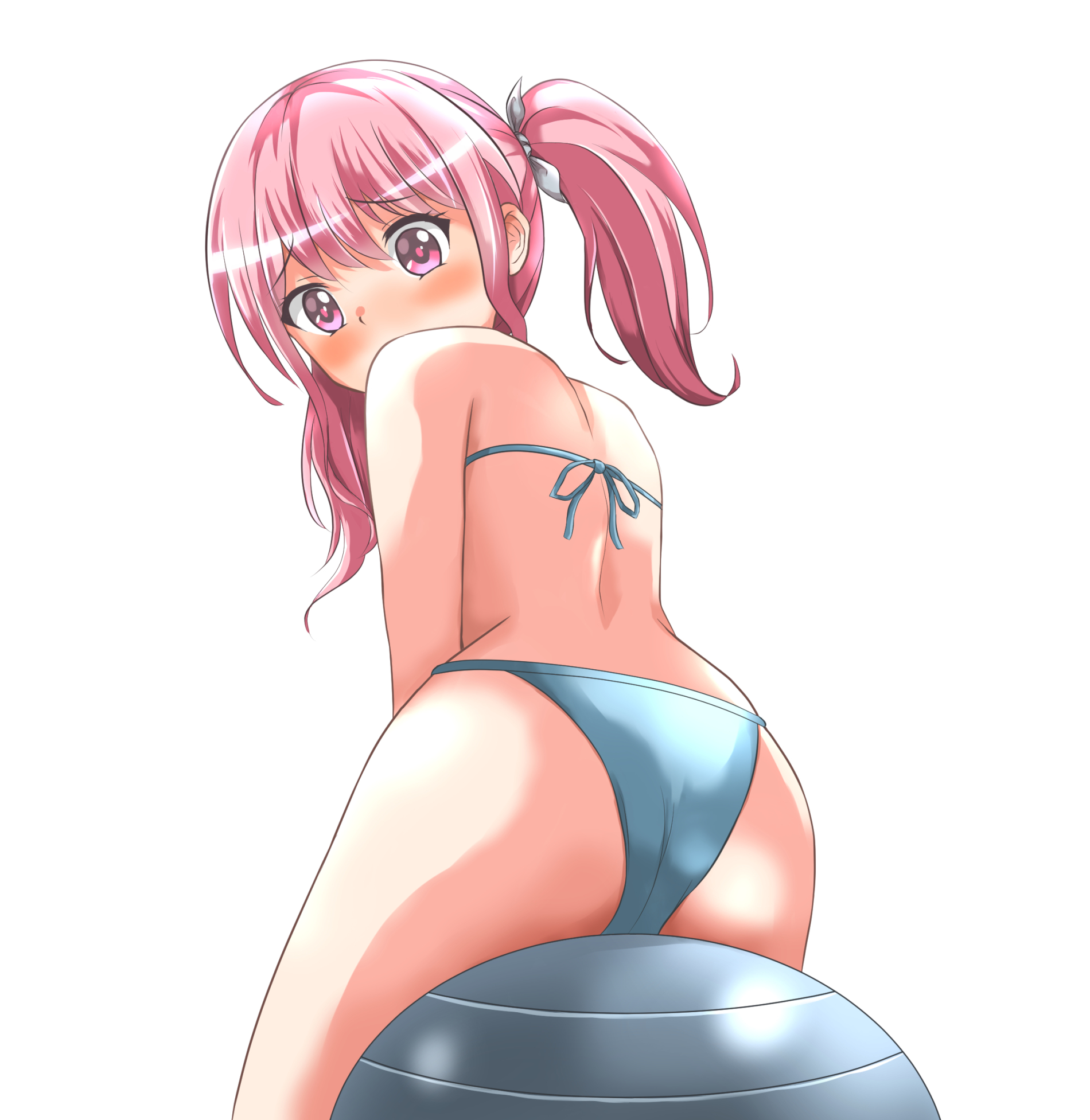 エッチなイメビでしか見ないようなバランスボールとロリ少女の組み合わせでハプニング期待の二次エロ画像-45