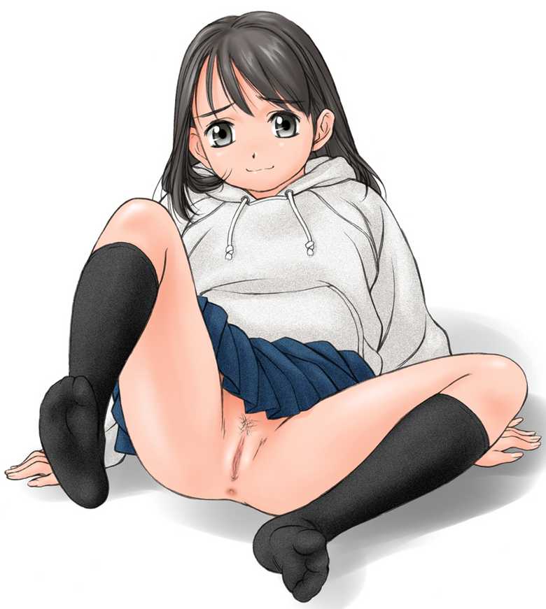 二次ロリ少女が脚おっぴろげお股開いてロリマンコ丸見えになっちゃう二次エロ画像-3
