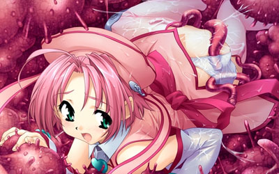 二次ロリ少女が触手に拘束されて襲われてる触手レイプ、触手姦ロリ二次エロ画像-3