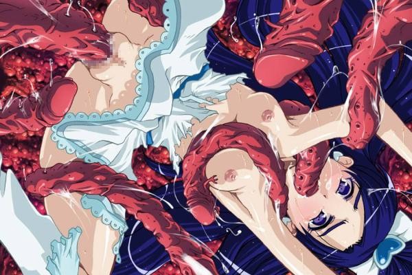 二次ロリ少女が触手に捕まってたっぷり弄ばれて悶絶中のロリ触手姦二次エロ画像-14