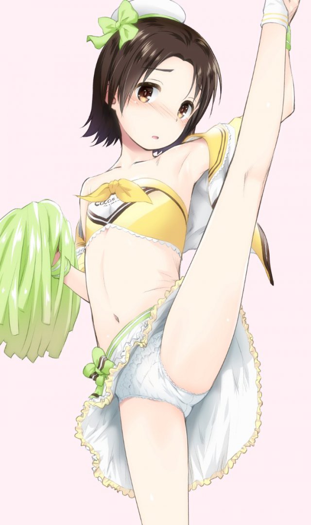 二次ロリ少女が柔軟な身体でお股おっぴろげのI字バランスして股間に注目しちゃう二次エロ画像-6