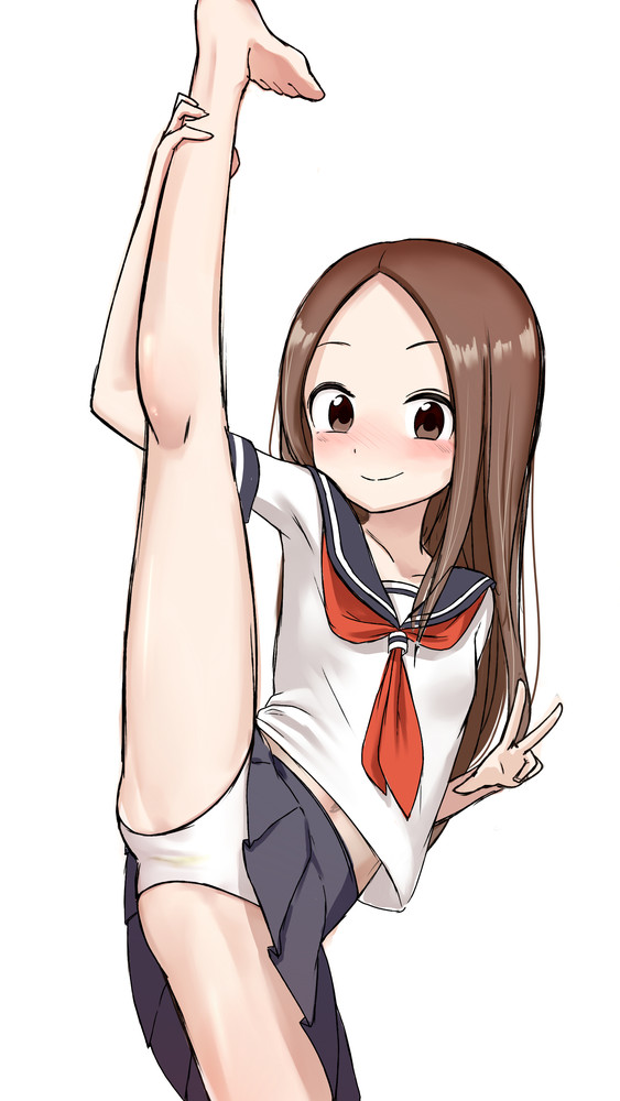 二次ロリ少女が柔軟な身体でお股おっぴろげのI字バランスして股間に注目しちゃう二次エロ画像-13