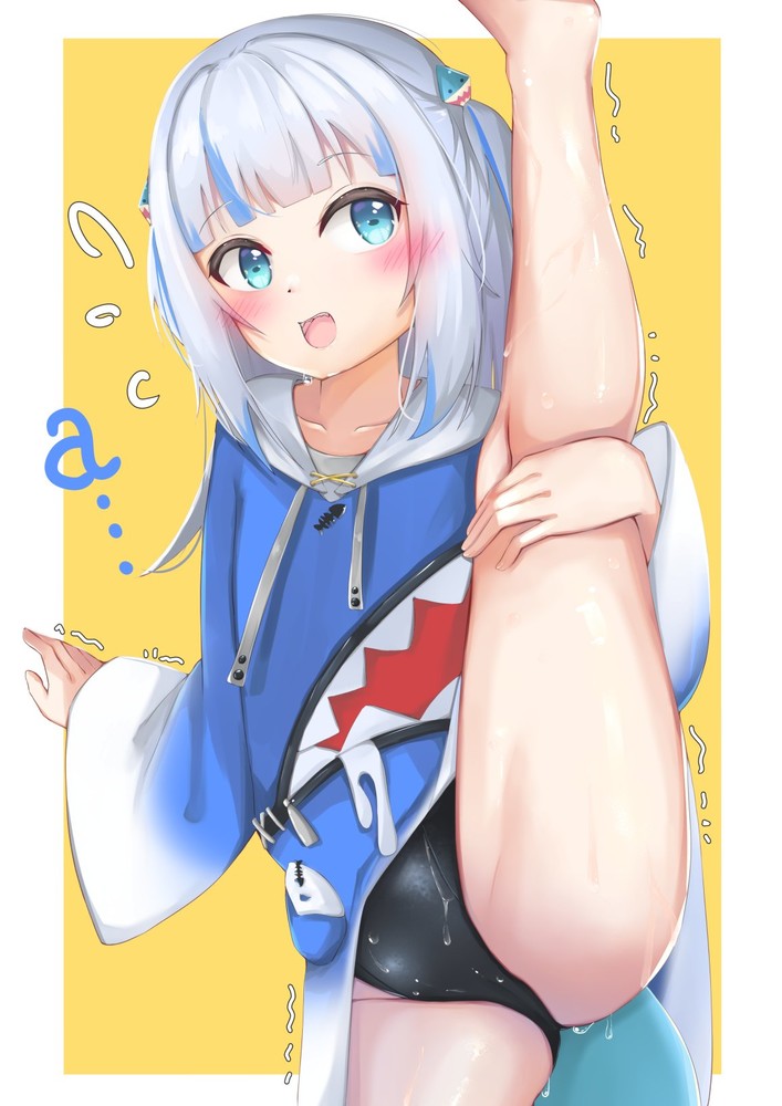 二次ロリ少女が柔軟な身体でお股おっぴろげのI字バランスして股間に注目しちゃう二次エロ画像-17