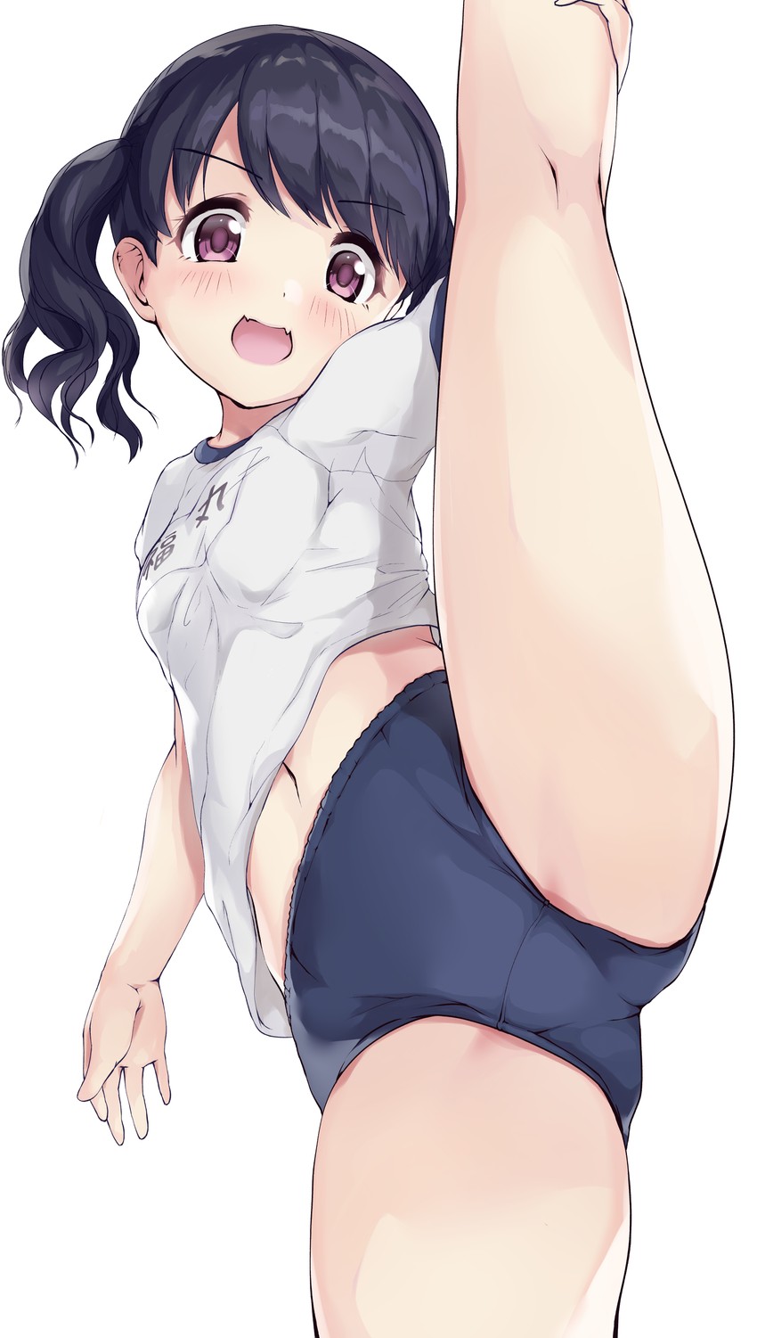 二次ロリ少女が柔軟な身体でお股おっぴろげのI字バランスして股間に注目しちゃう二次エロ画像-24