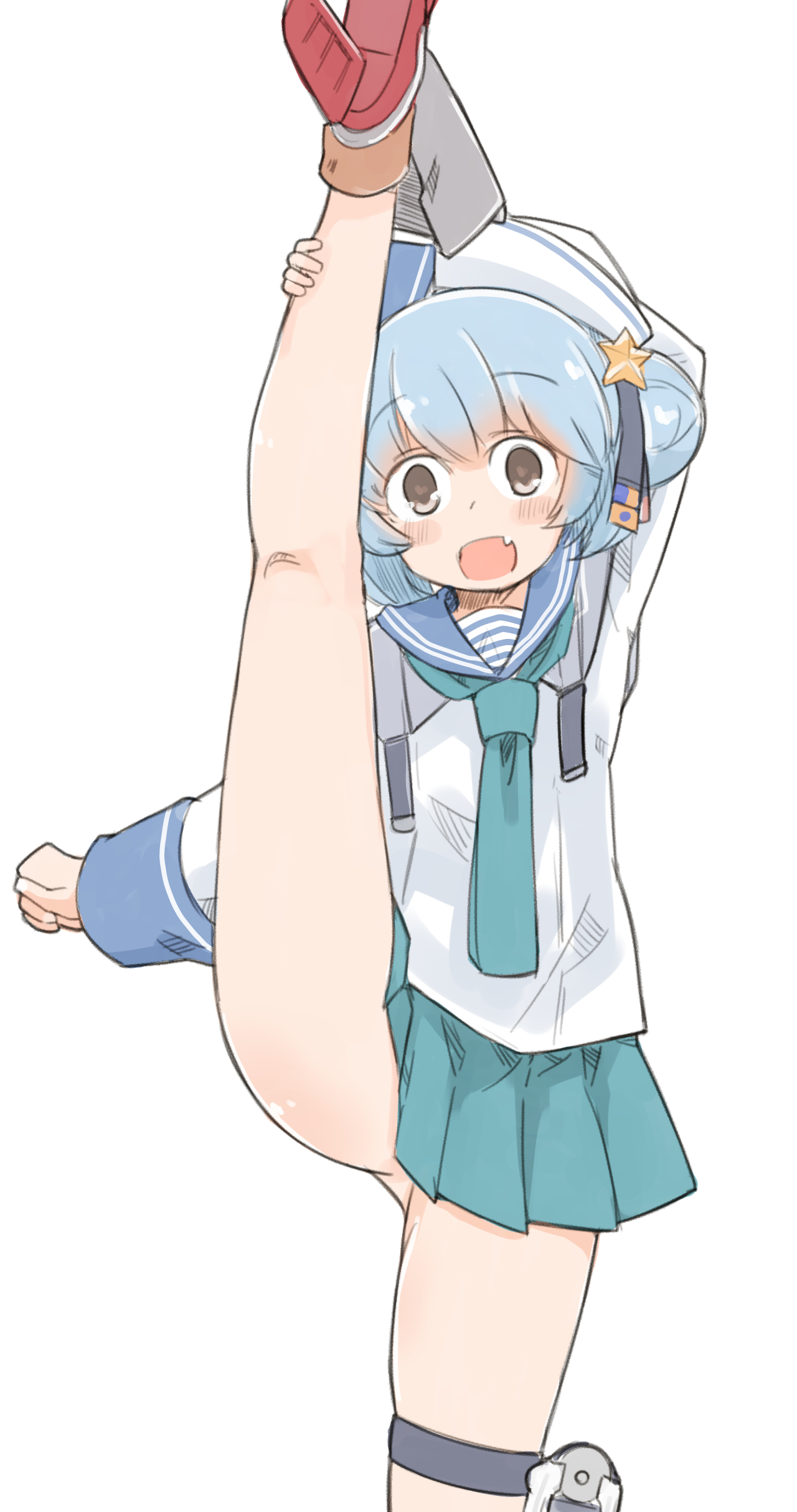 二次ロリ少女が柔軟な身体でお股おっぴろげのI字バランスして股間に注目しちゃう二次エロ画像-37