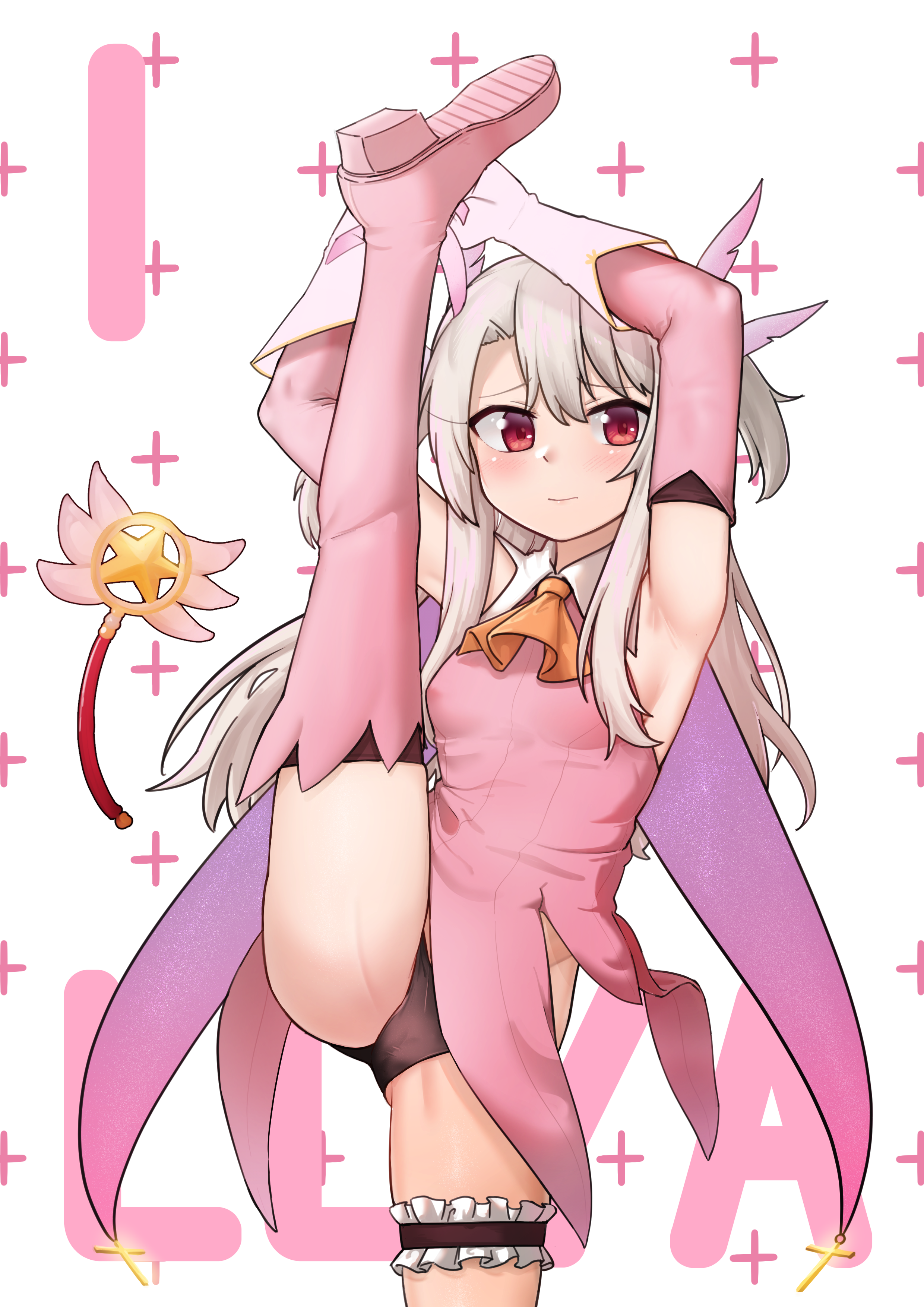 二次ロリ少女が柔軟な身体でお股おっぴろげのI字バランスして股間に注目しちゃう二次エロ画像-44