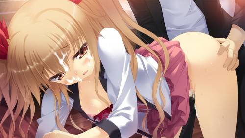 二次ロリ少女のお尻や腰をつかんで後ろからパンパンするロリ後背位二次エロ画像-2